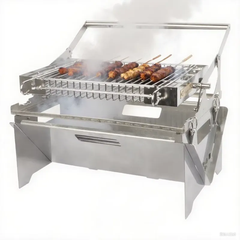 Outdoor Camping Stove Wood - Churrasqueira Portátil Dobrável para Acampamento, Fogueira