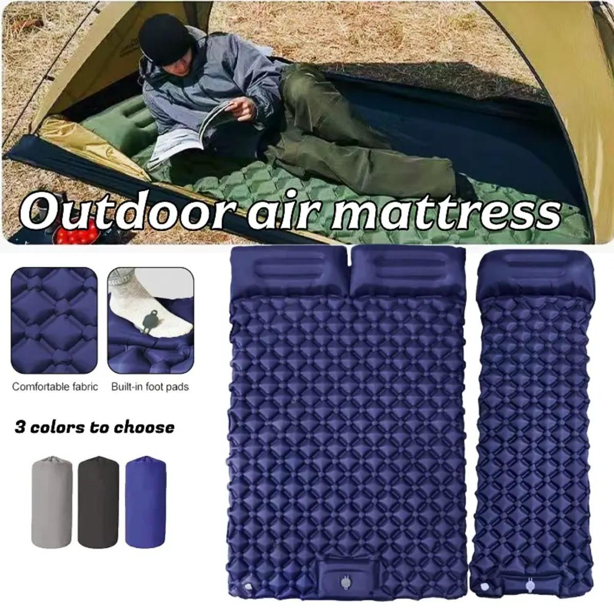 Outdoor Camping Floor Mat - Colchão Inflável Individual e Duplo, Colchonete