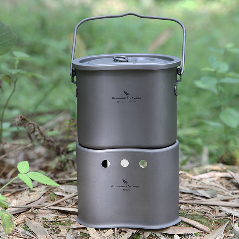 Outdoor Camping Stove Wood - Boundless Voyage-Titanium Cookware Set, Outdoor Camping