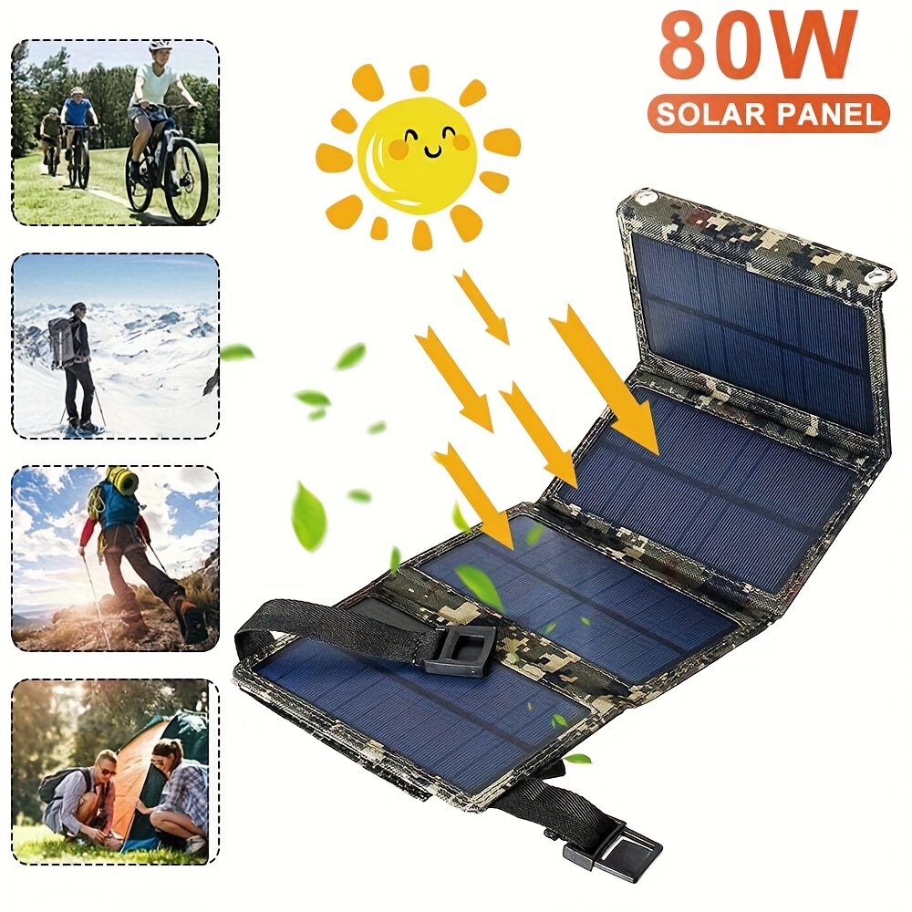 Outdoor Camp - Painel Solar Portátil Dobrável de 80W