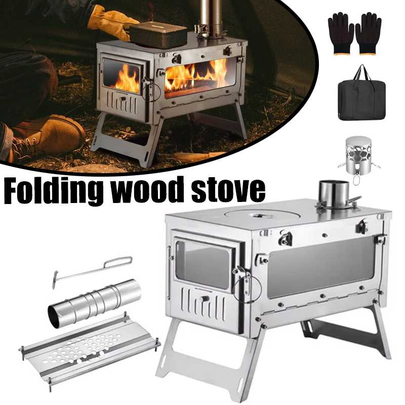 430 aço inoxidável portátil te - Outdoor Camping Stove Wood avaliação e preço