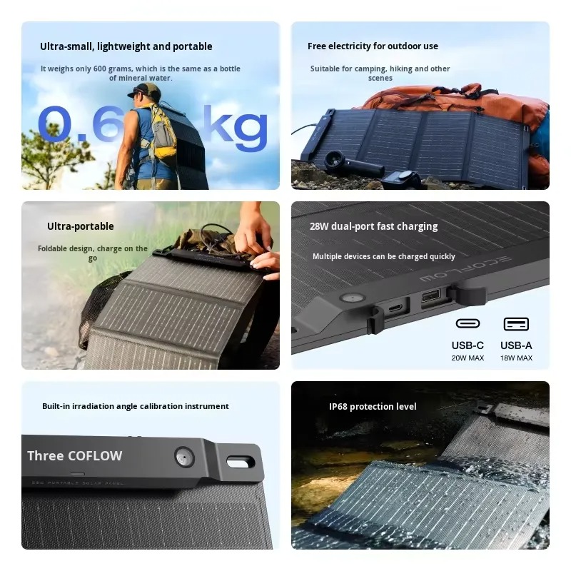 Painel Solar Portátil Dobrável - Outdoor Camping Backpack avaliação e preço