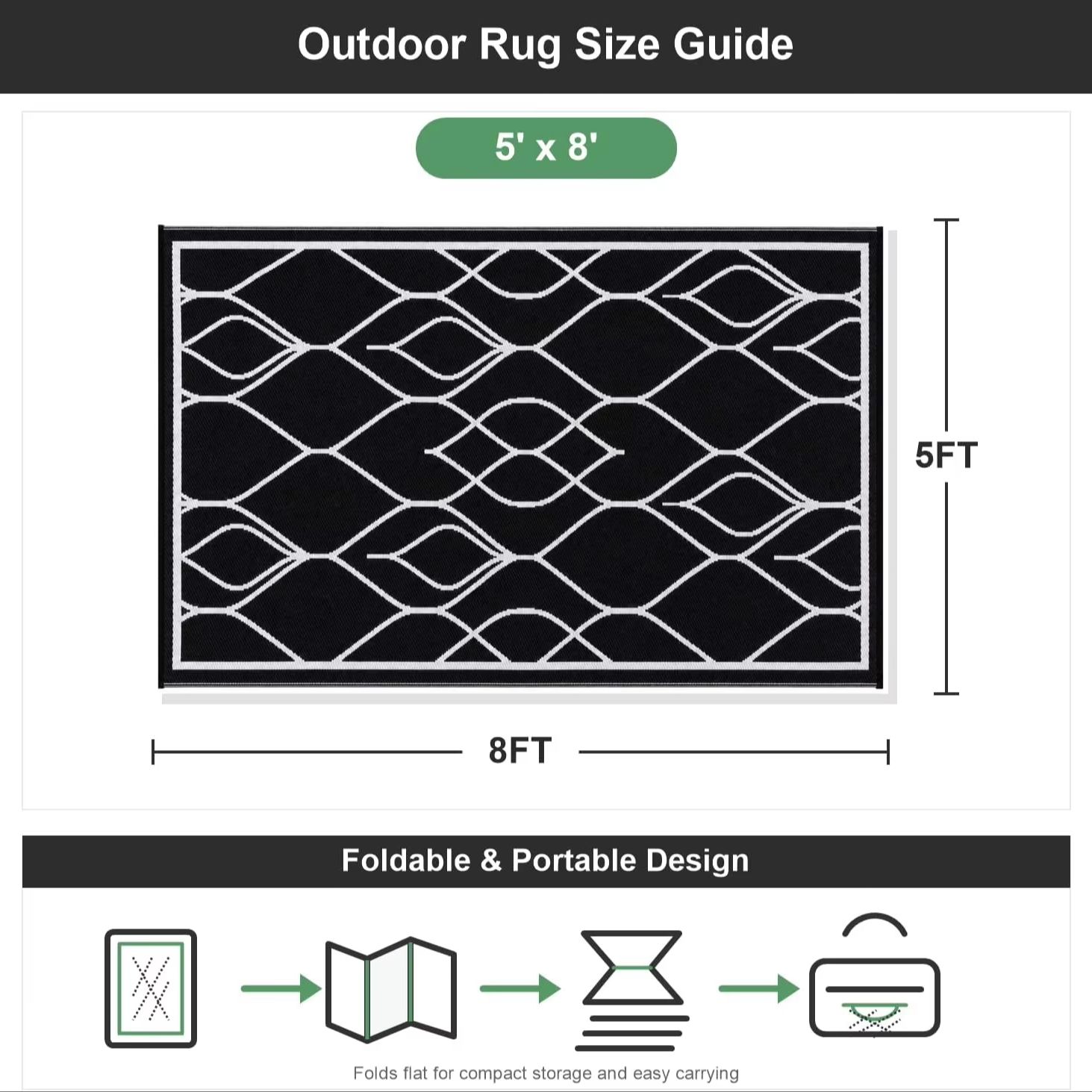 Tapete de 5x8 pés para interio - Outdoor Camping Decke avaliação e preço