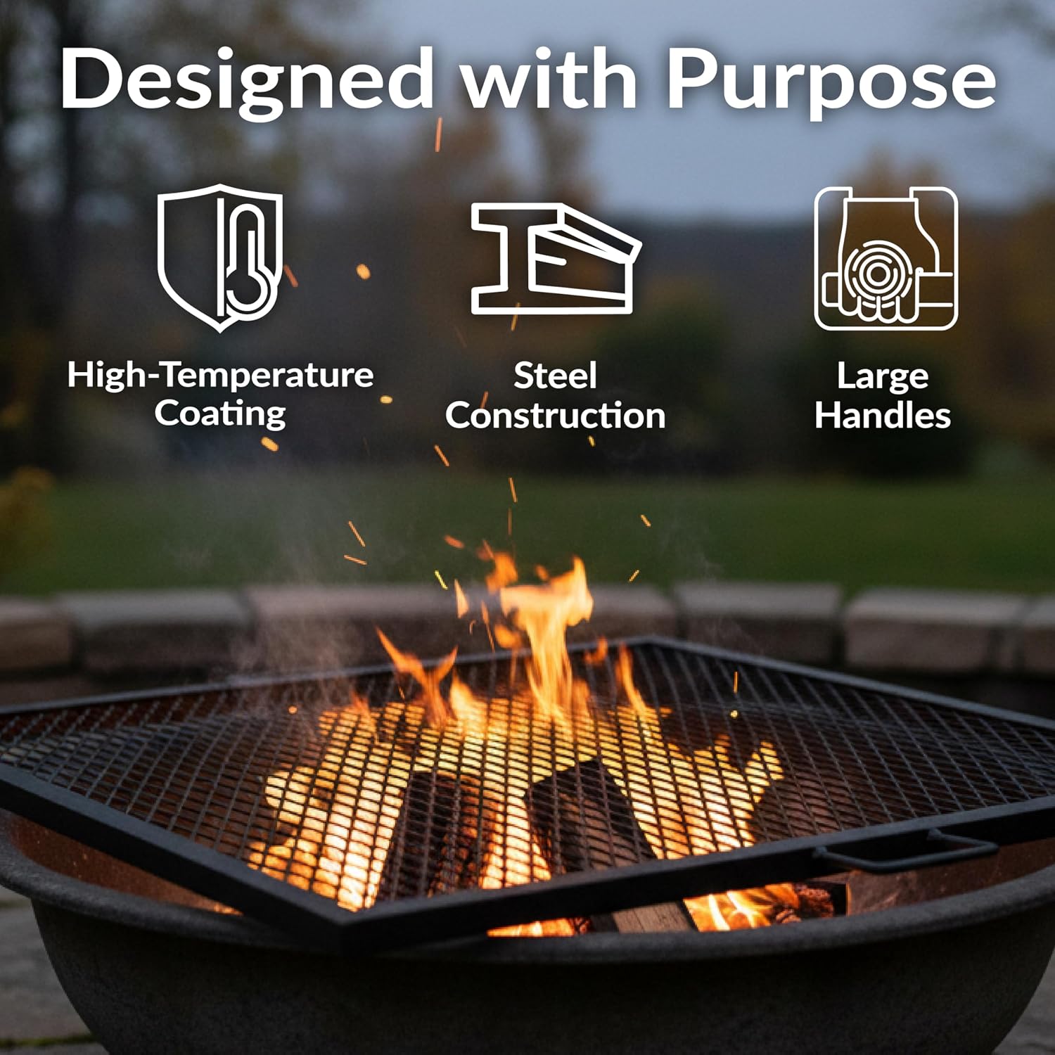 Grelha de Aço Reforçada Quadra - Outdoor Camping Fire Pit avaliação e preço