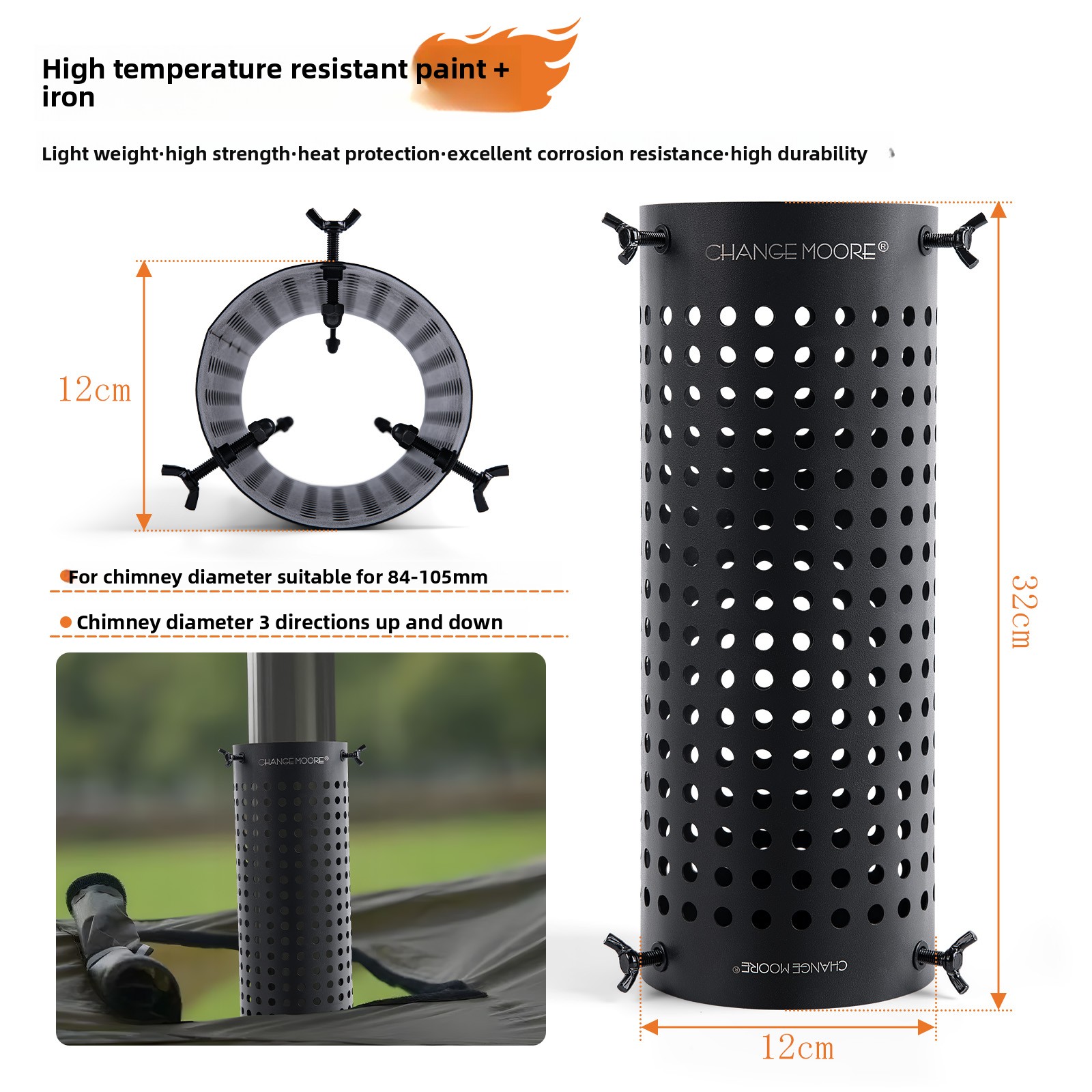 Change moe fogão chaminé tubo  - Outdoor Camping Stove Wood avaliação e preço