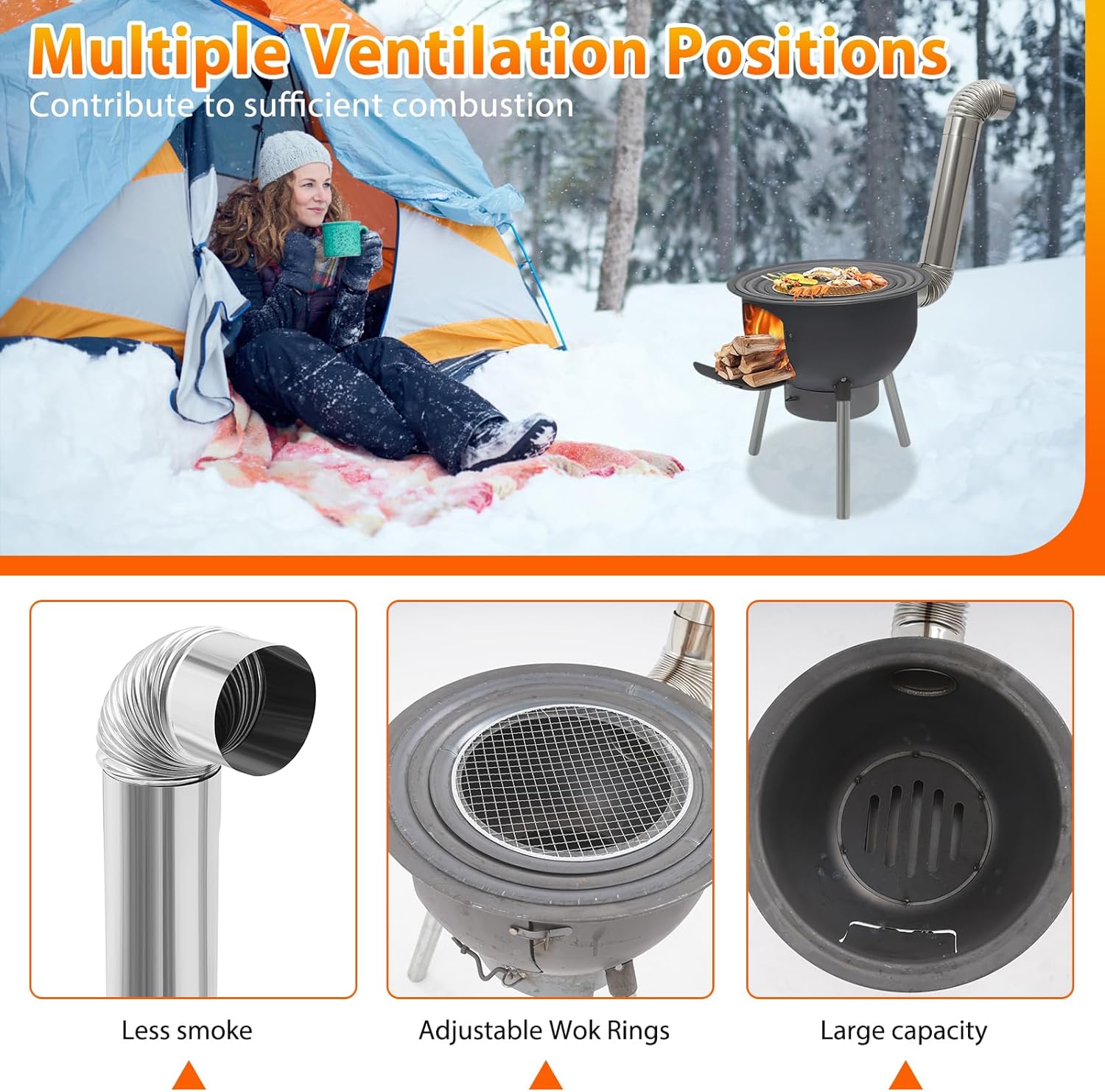 Fogão Portátil a Lenha para Ca - Outdoor Camping Stove Wood avaliação e preço