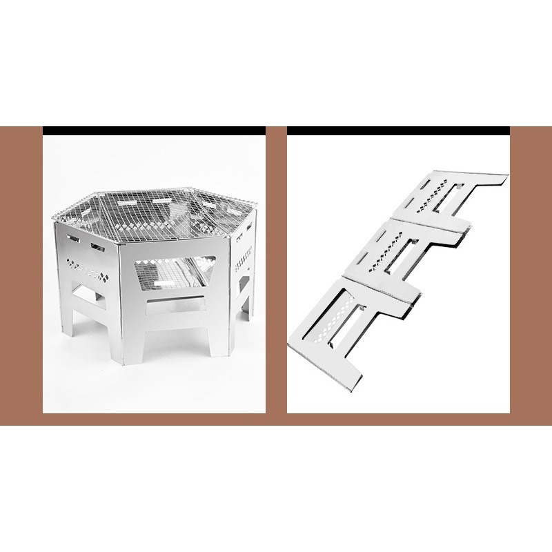 Fogão a Lenha Poligonal Dobráv - Outdoor Camping Fire Pit avaliação e preço