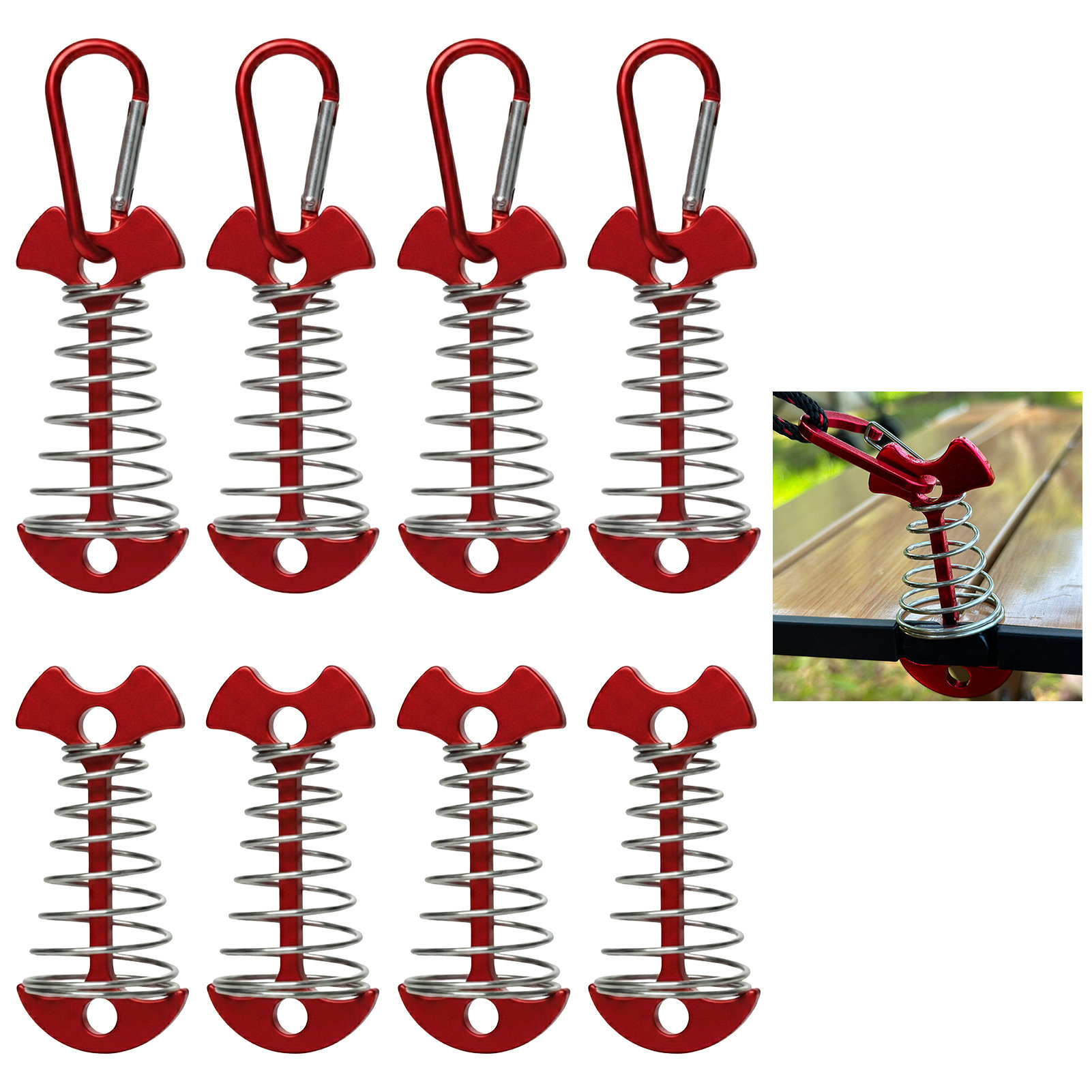 8 Peças de Estacas Ajustáveis  - Outdoor Camping Decke avaliação e preço